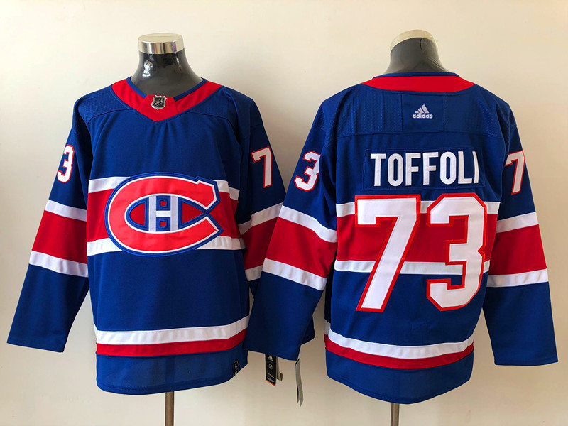 Men's Montreal Canadiens #73 Tyler Toffoli 2021 Season Reverse Retro Blue Jersey Stitched