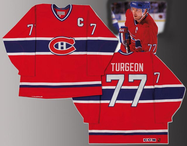 Men's Montreal Canadiens #77 Pierre Turgeon Red Throwback CCM Jersey Stitched