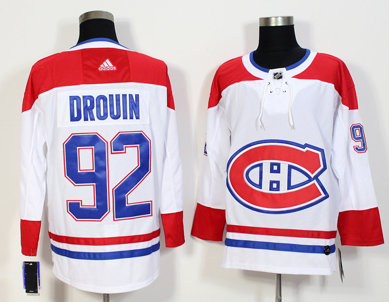 Men's Montreal Canadiens #92 Jonathan Drouin adidas White Hockey Jersey Stitched