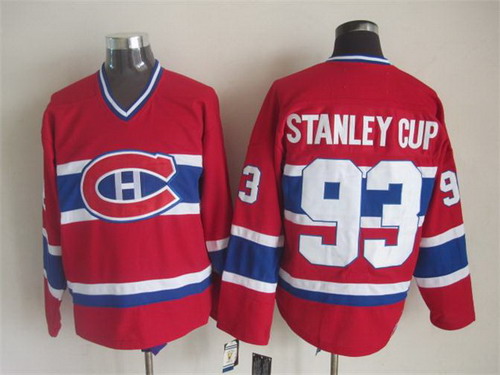 Men's Montreal Canadiens #93 Stanley Cup Red CCM Vintage Throwback Jersey Stitched
