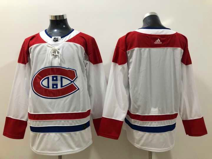 Men's Montreal Canadiens Blank White Away Hockey Team Jersey Stitched