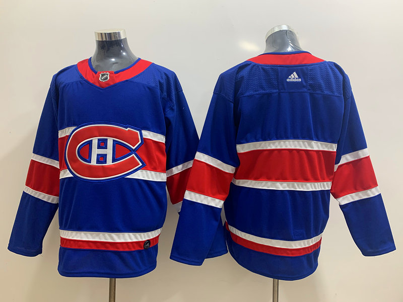 Men's Montreal Canadiens Blank adidas Blue 2021 Season Reverse Retro Jersey Stitched
