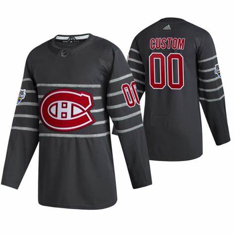 Men's Montreal Canadiens Custom adidas Grey 2020 NHL All-Star Game Jersey Stitched