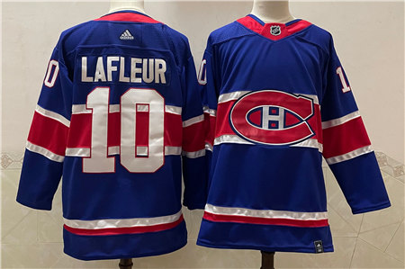 Men's Montreal Canadiens Retired Player #10 Guy Lafleur 2021 Season Reverse Retro Blue Jersey Stitched