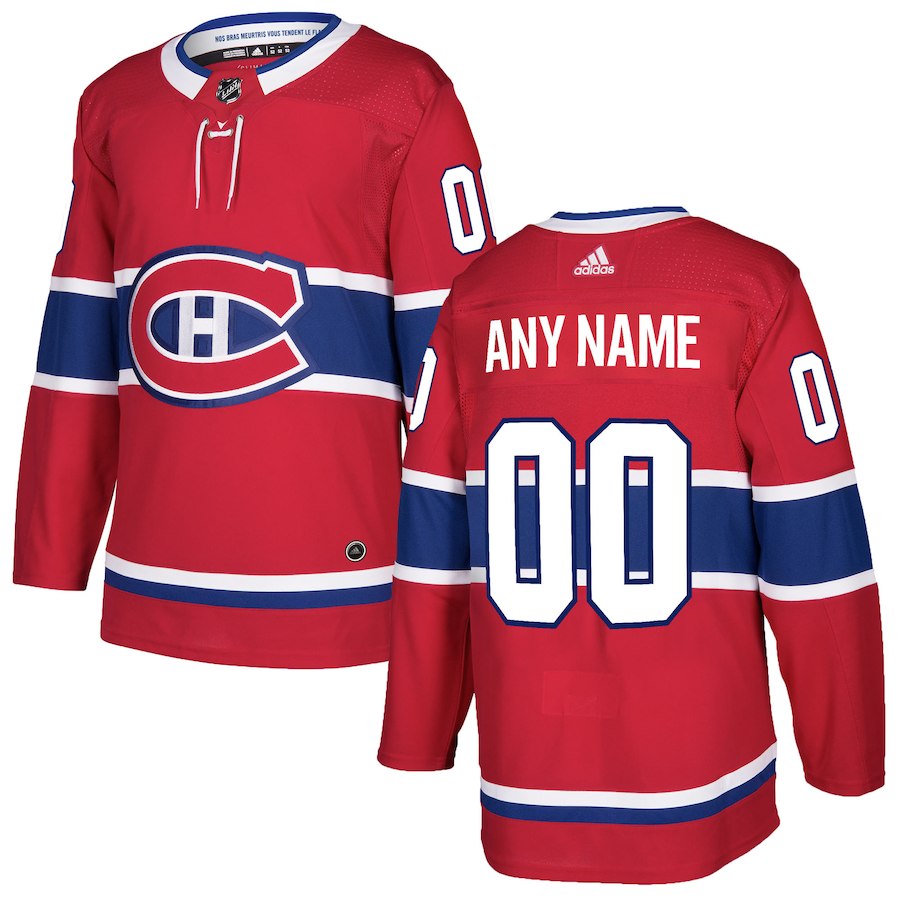 Men's Montreal Canadiens adidas Red Custom Jersey Stitched