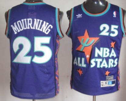 Men's NBA 1995-1996 All-Star #25 Alonzo Mourning Purple Swingman Throwback Jersey