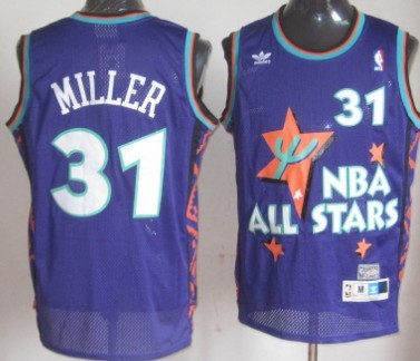 Men's NBA 1995-1996 All-Star #31 Reggie Miller Purple Swingman Throwback Jersey