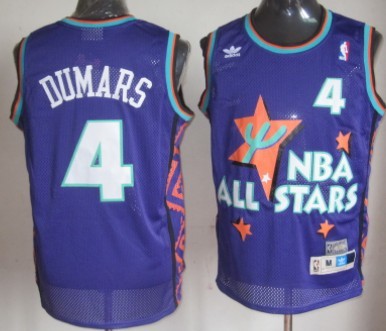 Men's NBA 1995-1996 All-Star #4 Joe Dumars Purple Swingman Throwback Jersey