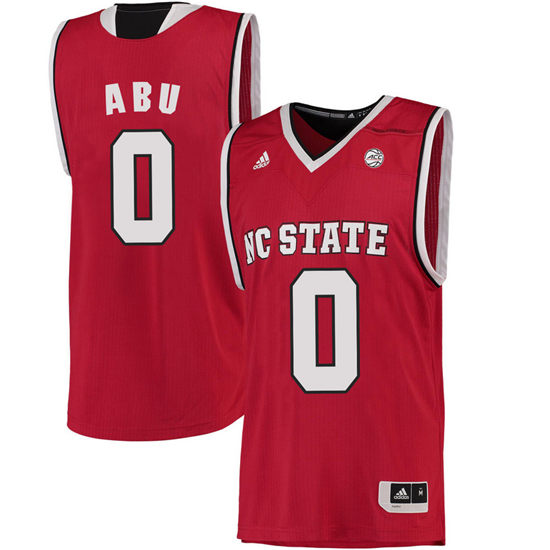 Men's NC State Wolfpack Abdul-Malik Abu 0 College Basketball Jersey - Red