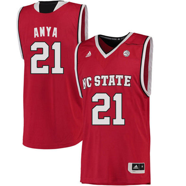 Men's NC State Wolfpack BeeJay Anya 21 College Basketball Jersey - Red