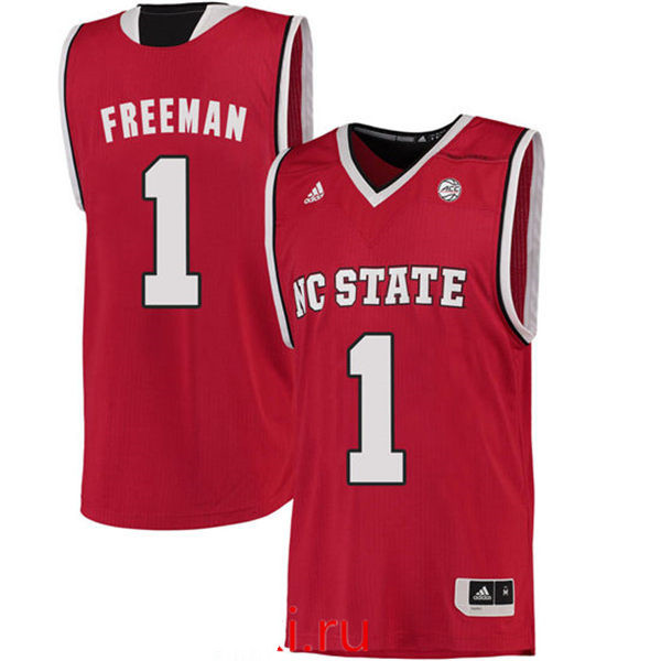 Men's NC State Wolfpack Lennard Freeman 1 College Basketball Jersey - Red