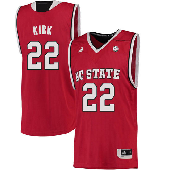 Men's NC State Wolfpack Shaun Kirk 22 College Basketball Jersey - Red