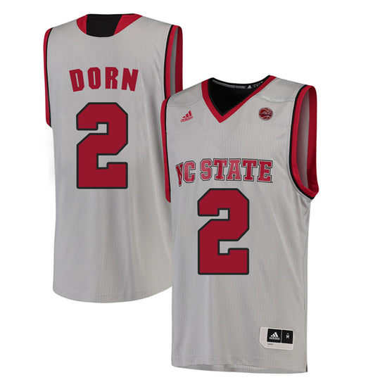 Men's NC State Wolfpack Torin Dorn 2 College Basketball Jersey - Whit3