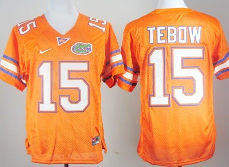 Men's NCAA Florida Gators #15 Tim Tebow Nike Orange College Football Jerseys