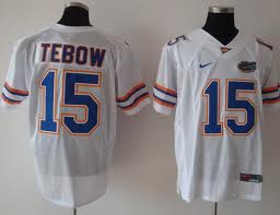 Men's NCAA Florida Gators #15 Tim Tebow Nike White College Football Jerseys