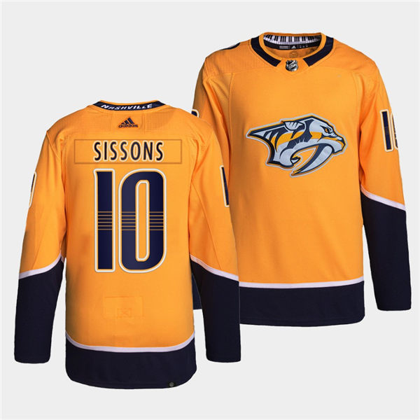 Men's Nashville Predators #10 Colton Sissons adidas Gold Home Authentic Jersey Stitched