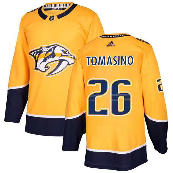 Men's Nashville Predators #26 Philip Tomasino adidas Gold Home Authentic Jersey Stitched