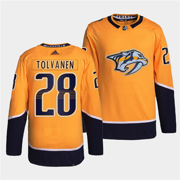 Men's Nashville Predators #28 Eeli Tolvanen adidas Gold Home Authentic Jersey Stitched