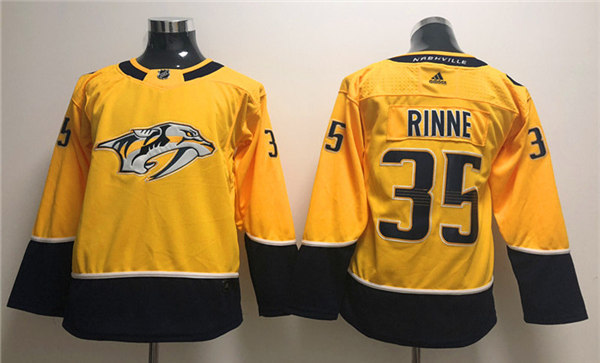 Men's Nashville Predators #35 Pekka Rinne adidas Gold Authentic Jersey Stitched