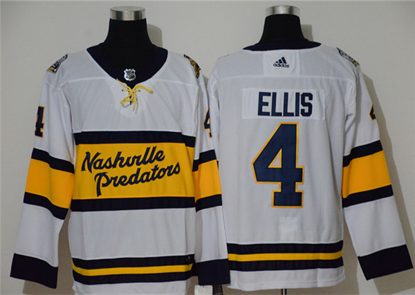 Men's Nashville Predators #4 Ryan Ellis adidas White 2019 Winter Classic Jersey Stitched