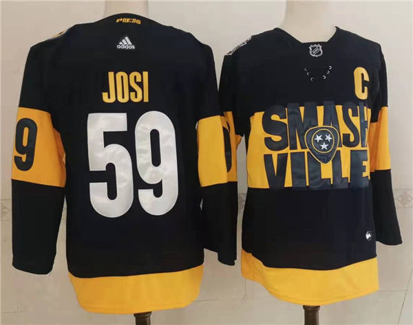 Men's Nashville Predators #59 Roman Josi Adidas Navy Stitched 2022 Stadium Series Jersey Stitched