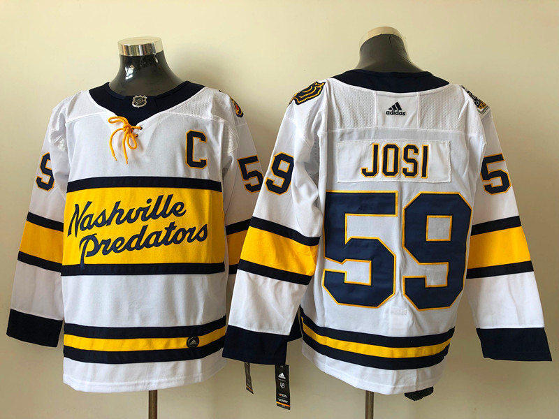 Men's Nashville Predators #59 Roman Josi adidas White 2019-20 Winter Classic Jersey Stitched