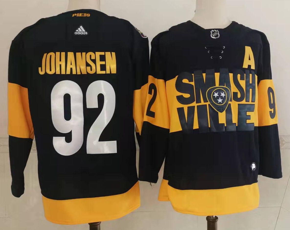 Men's Nashville Predators #92 Ryan Johansen Adidas Navy Stitched 2022 Stadium Series Jersey Stitched