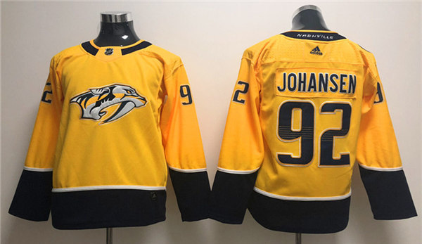 Men's Nashville Predators #92 Ryan Johansen adidas Gold Authentic Jersey Stitched
