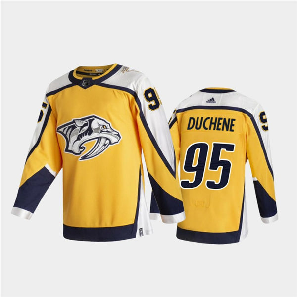 Men's Nashville Predators #95 Matt Duchene Adidas 2021 Gold NHL Retro Reverse Edition Jersey Stitched