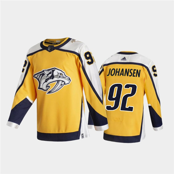 Men's Nashville Predators #95 Ryan Johansen Adidas 2021 Gold NHL Retro Reverse Edition Jersey Stitched