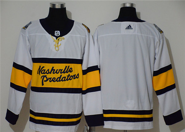 Men's Nashville Predators Blank adidas White 2019-20 Winter Classic Jersey Stitched