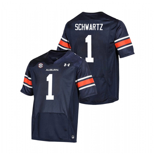 Men's Navy Auburn Tigers Anthony Schwartz Premier Football Jersey