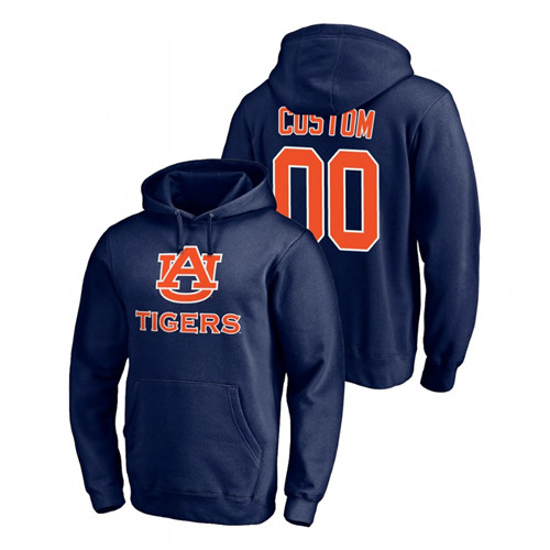 Men's Navy Auburn Tigers Custom Team Lockup Pullover Hoodie