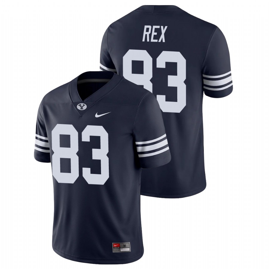 Men's Navy BYU Cougars Isaac Rex Game College Football Jersey