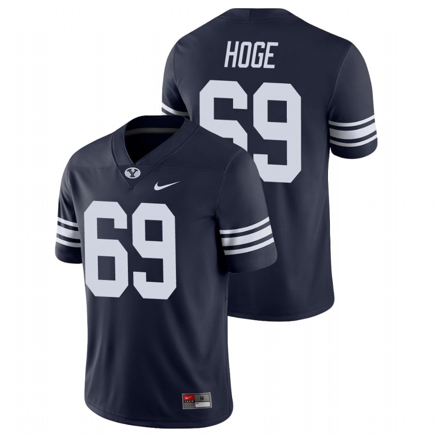 Men's Navy BYU Cougars Tristen Hoge Game College Football Jersey