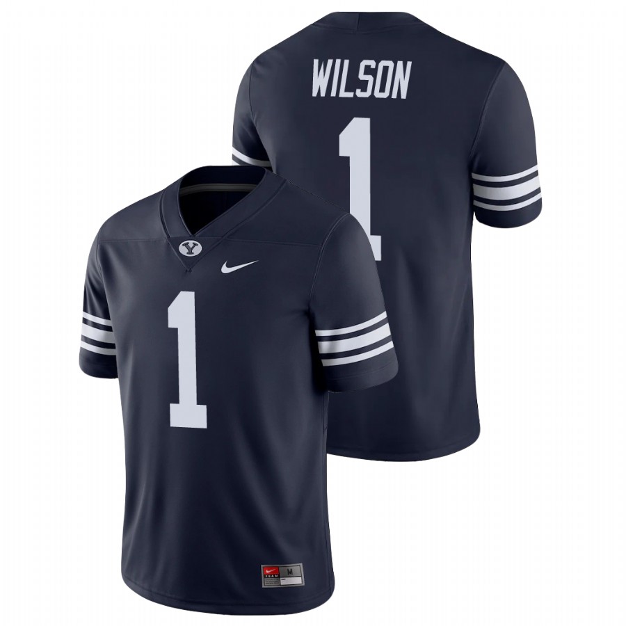 Men's Navy BYU Cougars Zach Wilson Game College Football Jersey