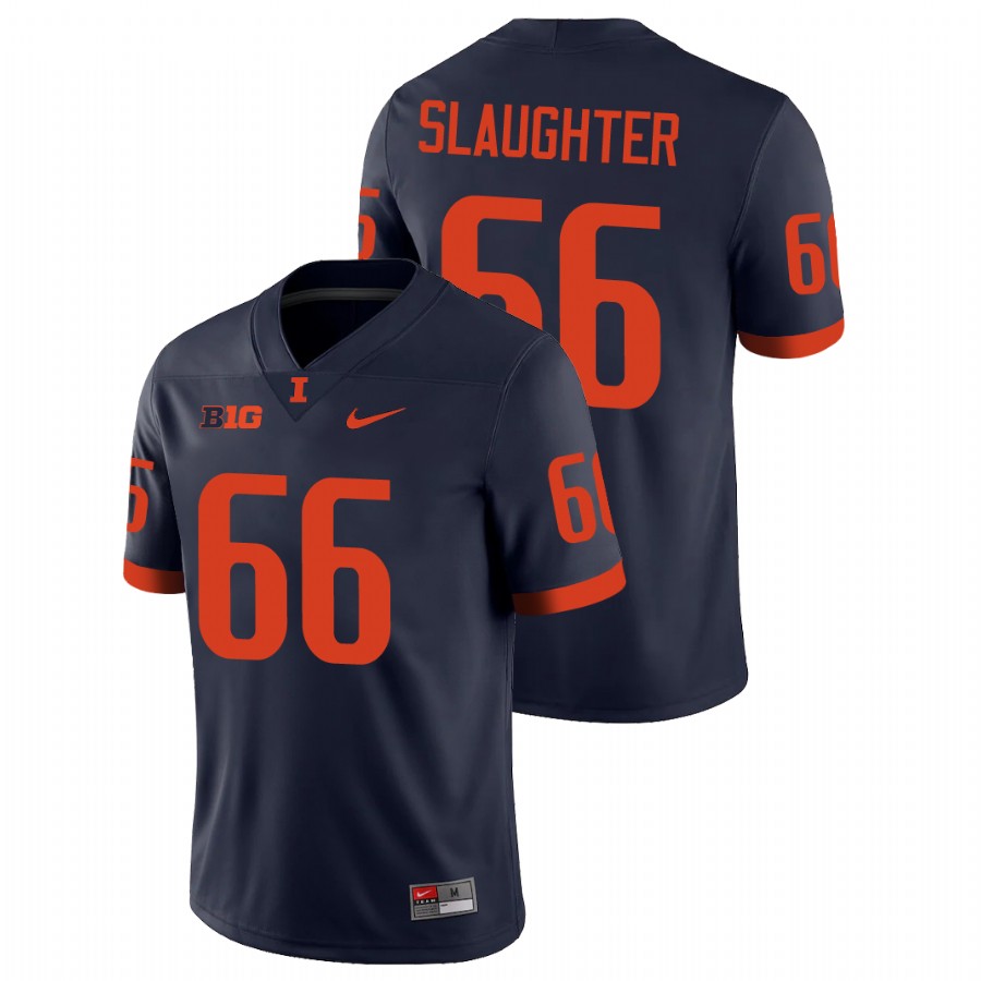 Men's Navy Illinois Fighting Illini Jordyn Slaughter College Football Jersey