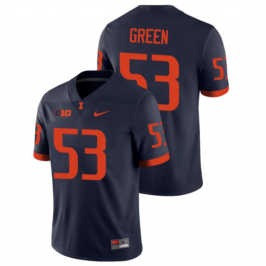 Men's Navy Illinois Fighting Illini Kendrick Green College Football Jersey