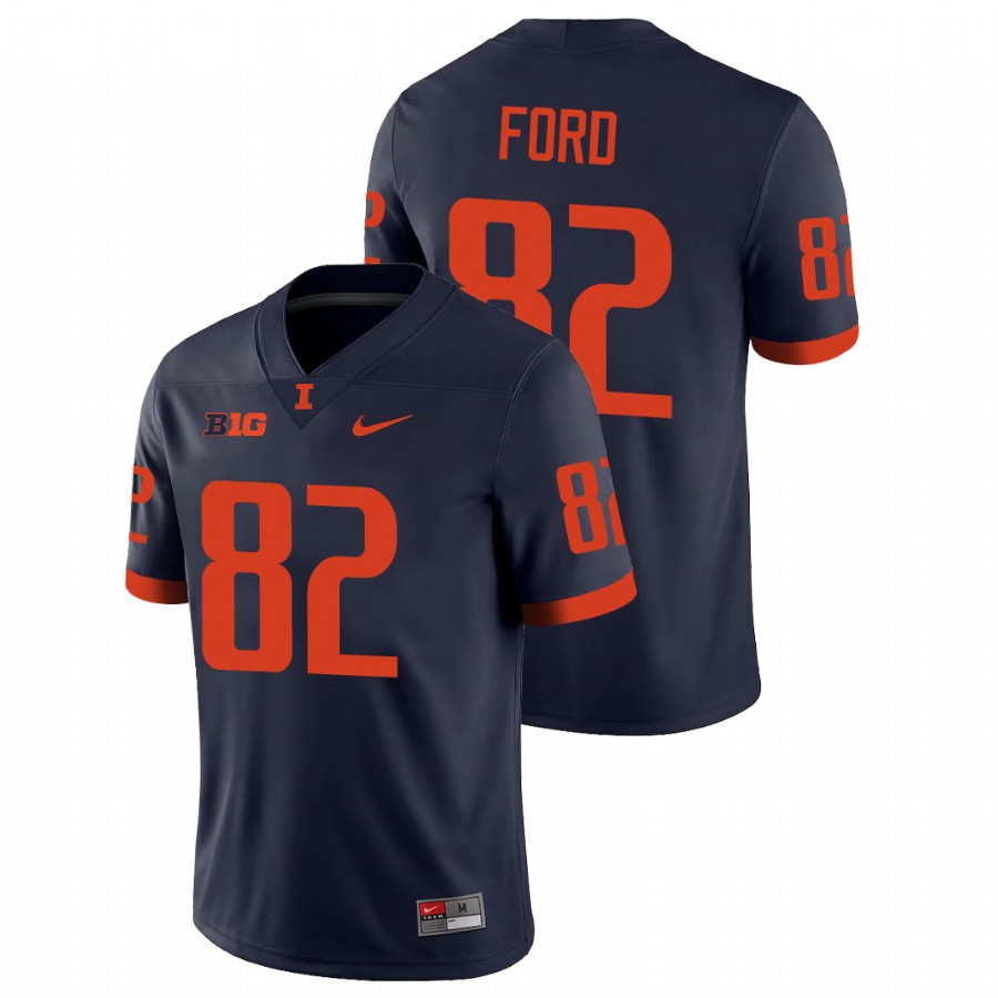 Men's Navy Illinois Fighting Illini Luke Ford College Football Jersey