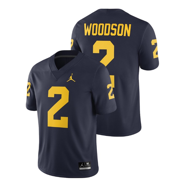 Men's Navy Jordan Brand Charles Woodson Alumni Football Game Michigan Wolverines 2018 Jersey