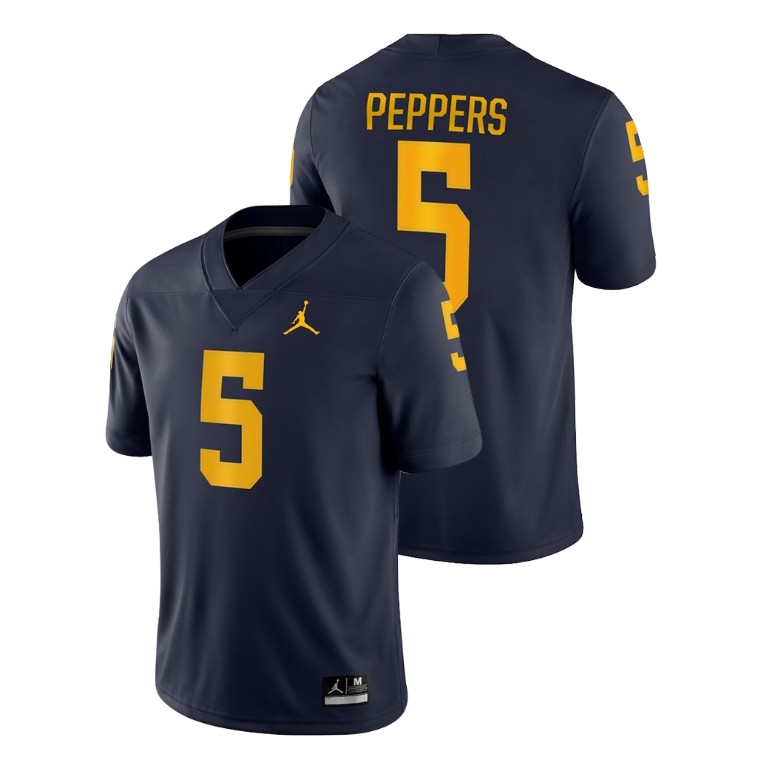 Men's Navy Jordan Brand Jabrill Peppers Game Michigan Wolverines College Football Jersey