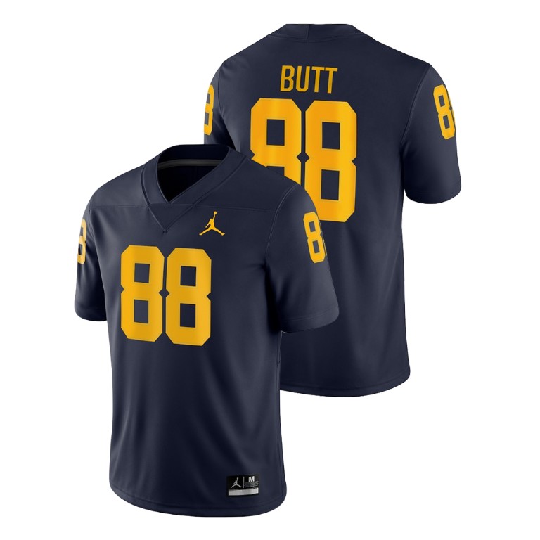 Men's Navy Jordan Brand Jake Butt Game Michigan Wolverines College Football Jersey