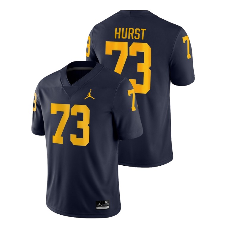 Men's Navy Jordan Brand Maurice Hurst Game Michigan Wolverines College Football Jersey