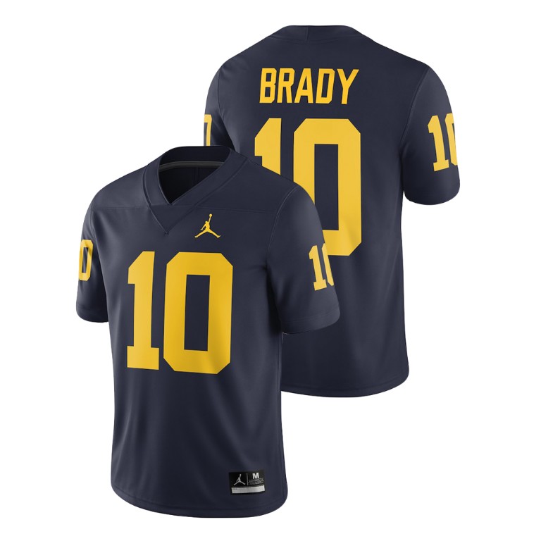 Men's Navy Jordan Brand Tom Brady Alumni Football Game Michigan Wolverines 2018 Jersey