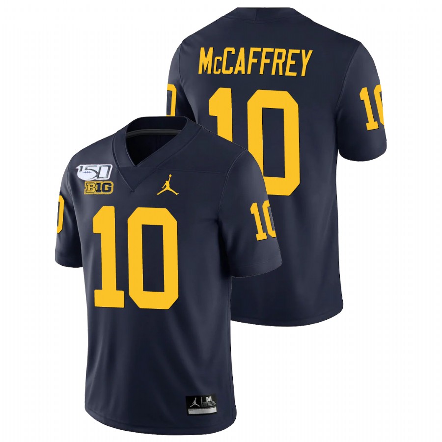 Men's Navy Michigan Wolverines Dylan McCaffrey College Football Alumni Player Game Jersey