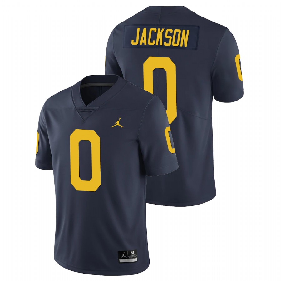 Men's Navy Michigan Wolverines Giles Jackson Limited Football Jersey