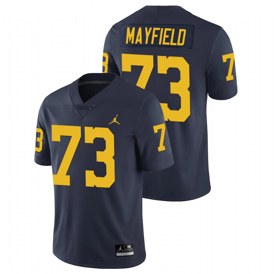 Men's Navy Michigan Wolverines Jalen Mayfield Limited College Football Jersey