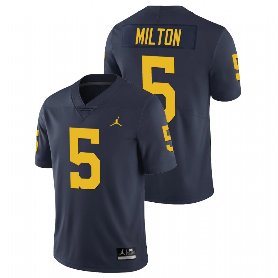 Men's Navy Michigan Wolverines Joe Milton Limited Football Jersey