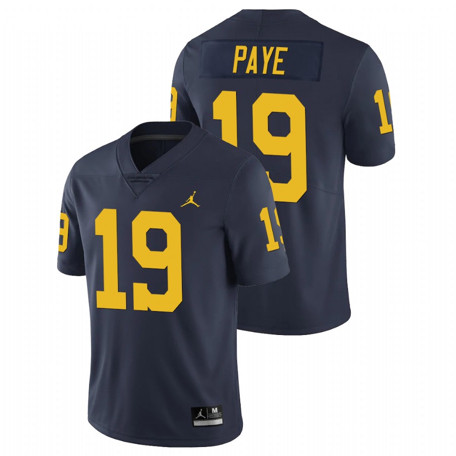 Men's Navy Michigan Wolverines Kwity Paye Limited College Football Jersey