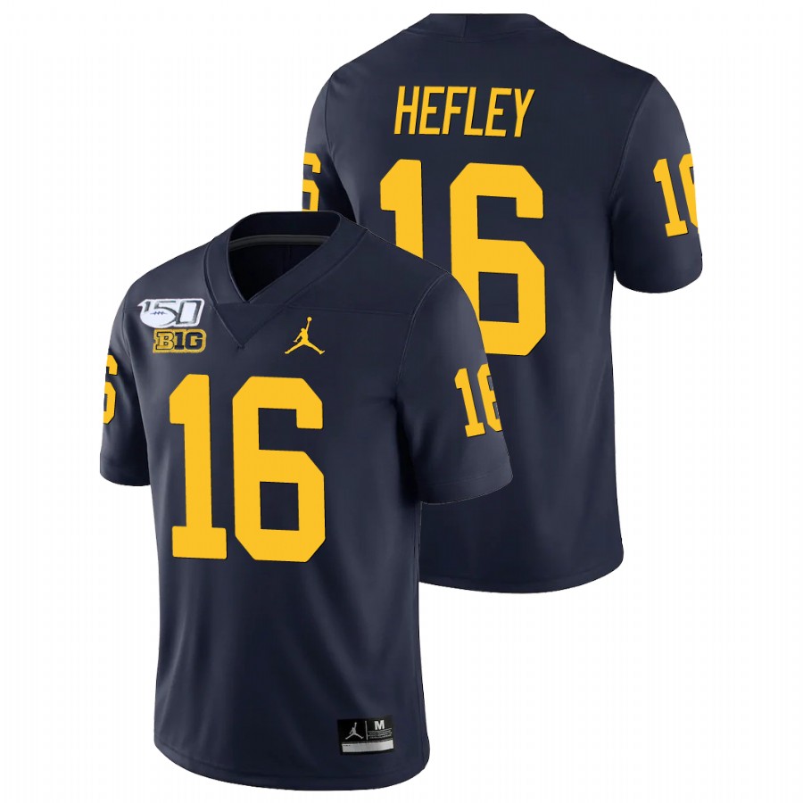 Men's Navy Michigan Wolverines Ren Hefley College Football Alumni Player Game Jersey